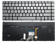 Клавиатура для ноутбука HP Spectre 13-w000, 13-ac000 серебряная, с подсветкой