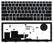 Клавиатура для ноутбука HP EliteBook Revolve 810 G1, 810 G2 черная, рамка серая, с подсветкой