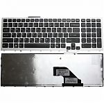 Клавиатура для ноутбука Sony Vaio VPC-F11 черная, рамка серебряная