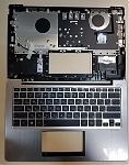 Клавиатура для ноутбука Asus X200, X202, 90R-NFQ1K1901U черная, верхняя панель в сборе (серебряная)