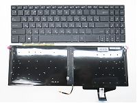 Клавиатура для ноутбука Asus N580VD черная, без рамки, с подсветкой
