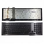 Клавиатура для ноутбука Asus G75 черная, с рамкой, с подсветкой