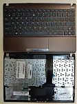 Клавиатура для ноутбука Asus Eee PC 1025, 1025C, 1025CE, 1060 черная, верхняя панель в сборе (бронзо