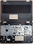 Клавиатура для ноутбука Asus N551, G551 черная, с подсветкой, верхняя панель в сборе