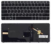 Клавиатура для ноутбука HP EliteBook 820 G3, 820 G4, 725 G3, 725 G4 черная, рамка серебряная, с джой