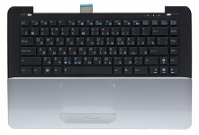 Клавиатура для ноутбука Asus UX30, UX30S черная, верхняя панель в сборе (серебряная)